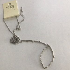 ENVY Women Jewelry AN1652RD Necklace Silver 18”